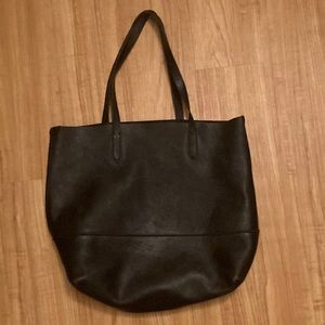 J. Crew Black Leather Tote Bag